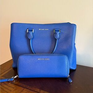 Michael Kors Vibrant Blue Tote and Wallet